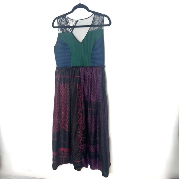 Anthopologie Rare “Montage Midi Dress” by Niki Mahajan Size 12 Orig Price $248 - Picture 4 of 13